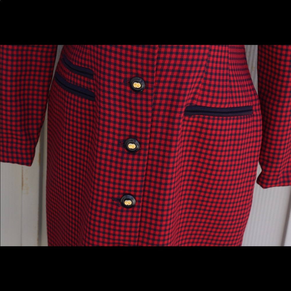 1980s checkered blazer dress